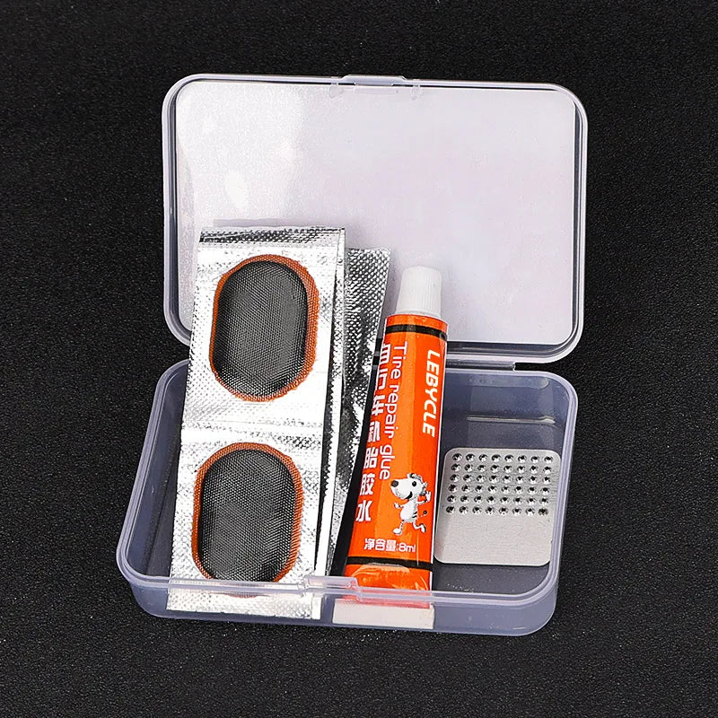 Kit Reparo de Pneu para Bicicleta Profissional Adesivos + Cola