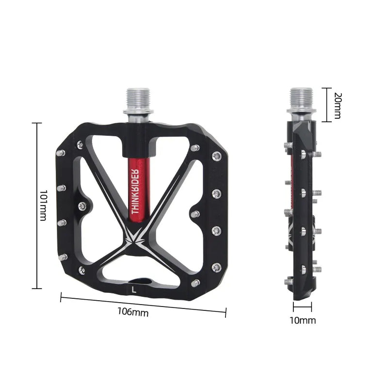 Pedal flat Alumínio MTB Eixo com Rolamento selado