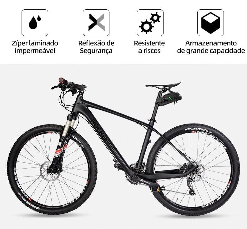 Bolsa de Selim Impermeável Rockbros - Zíper de Segurança - Santo Antônio Bike Shop