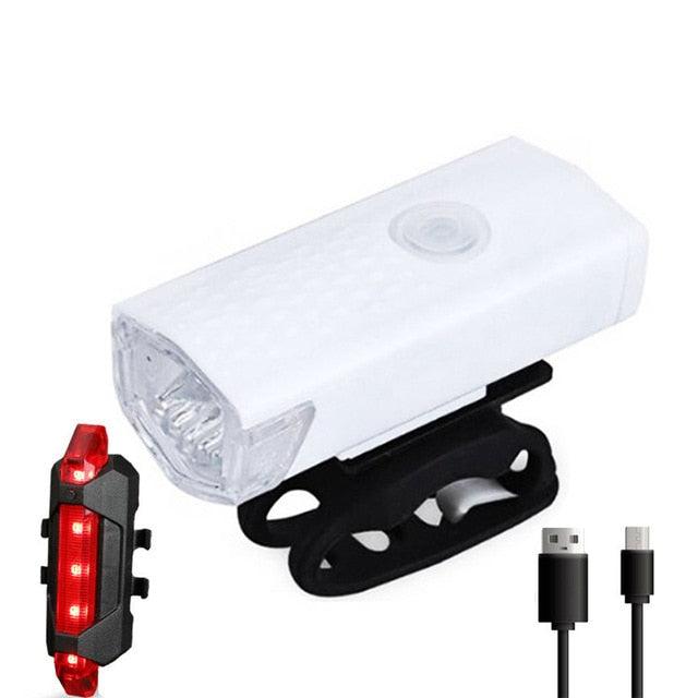 Kit iluminação para bicicleta dianteira e traseira Recarregável