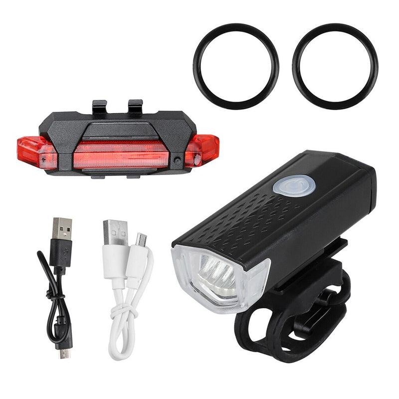 Kit iluminação para bicicleta dianteira e traseira Recarregável